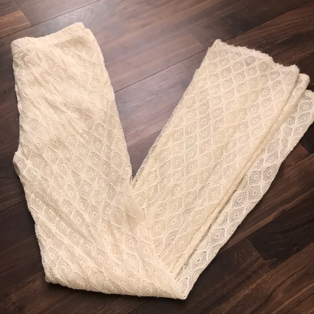 Off White Lace Pants